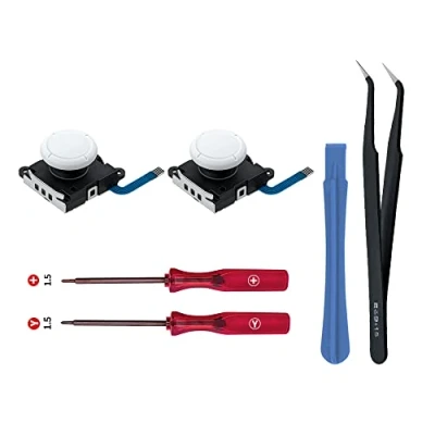 Immagine di Wigearss 2Pcs 3D Joystick Analogico di Sostituzione e Kit Strumenti Riparazione per NS Switch/Switch OLED Joy con Controller/Switch Lite