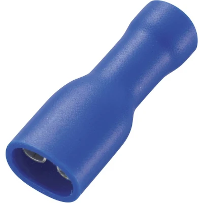 Immagine di TRU COMPONENTS 737792 Presa piatta Larghezza spina: 4.8 mm Spessore 0.5 180 Completamente isolato Blu 50 pz.