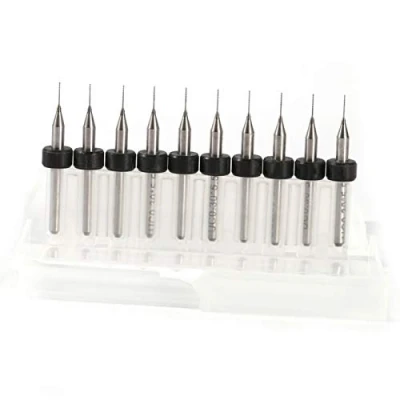 Immagine di punte da trapano, 10 pezzi PCB Circuito di stampa in carburo Micro trapano Set strumenti per CNC SMT(0.3mm)