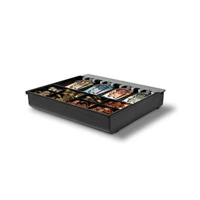 Immagine di Safescan Modulo interno regolabile 3540T che organizza ordinatamente il denaro all&#039;interno del cassetto, con 4 scomparti per banconote e 8 monete, Adatto cassetto SD 3540