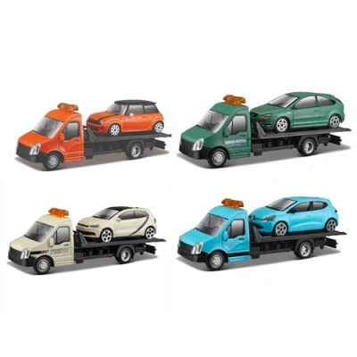 Immagine di Bburago Carro Attrezzi con Auto Modellino Realistico in Scala 1:43 (Scelta Casuale tra i Modelli Disponibili), Età consigliata 3+ Anni
