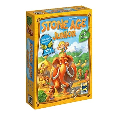 Immagine di Asmodee, Hans im Glück Stone Age Junior, gioco per bambini dell&#039;anno 2016, di strategia, 2 4 giocatori, dai 5 anni in su, 15 minuti gioco, tedesco