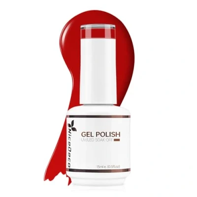 Immagine di Nicedeco Smalto Semipermanente per Unghie Colori, Classic Red Gel Nail Polish in Soak Off UV LED Art DIY Manicure Clossico Rosso (011)15ml