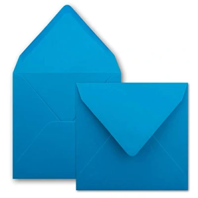 Immagine di GUSTAV NEUSER FarbenFroh® Buste quadrate per lettere senza finestra, azzurro scuro, 100 pezzi, 15,5 x cm, chiusura con colla da inumidire, biglietti di nozze, inviti e altro