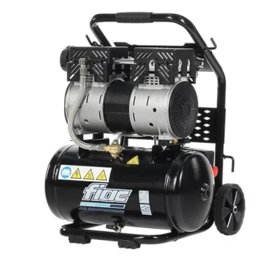 Immagine di FIAC Compressore d&#039;Aria Portatile Silenzioso SUPERSILENT 10, Aria Senza Olio, Pressione Massima 8 Bar, Potenza 1 CV, Serbatoio 10 Litri, Rumorosità 58 dB LpA
