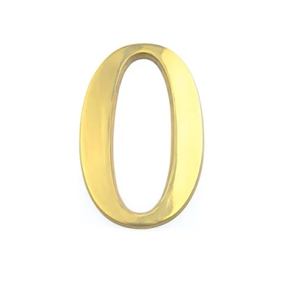 Immagine di HUBER numero civico 0 in ottone 20 cm I numeri civici per casa e porta XL targhette con nobile design 3D, lucido