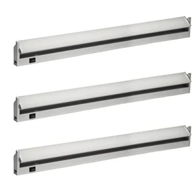 Immagine di Oktaplex 3x luce sottopensile Cucina Striscia luminosa LED 1200lm alluminio 15W 230 V bianco neutro 4000K 90cm Rota orientabile con interruttore