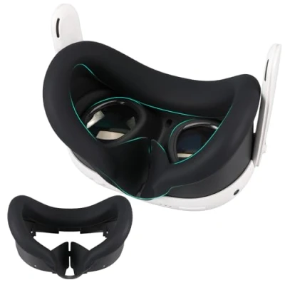 Immagine di Baomaeyea Custodia in Silicone VR per Meta Quest 3, Copertura Viso Compatibile con 3 Headset Impermeabile al sudore Accessori VR(nero)