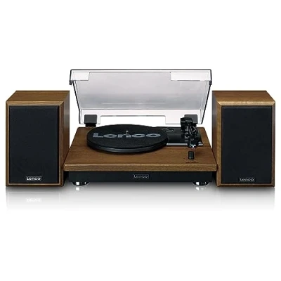 Immagine di Lenco LS 100 Giradischi Hi Fi con Bluetooth 5.0 Altoparlanti esterni 2 x 10 watt RMS Trasmissione a cinghia Arresto automatico Legno, 20
