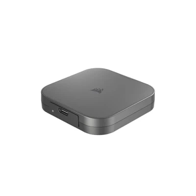 Immagine di Corsair EX400U 1TB USB4 Esterno Portatile USB Type C SSD USB4, Connessioni 3.2 Gen2 2x2, Fino a 40Gbps, Plug and Play, MagSafe, Include un Cavo da Windows PC, iOS Mac Grigio