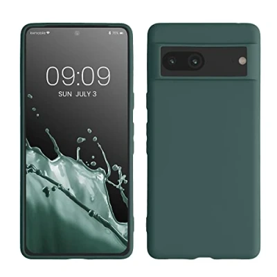 Immagine di kwmobile Custodia Compatibile con Google Pixel 7 Cover Back Case per Smartphone in Silicone TPU Protezione Gommata verde blu