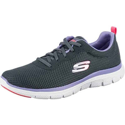 Immagine di Skechers Flex Appeal 4.0 Brilliant View, Scarpe da ginnastica Donna, Charcoal Mesh Lavender Trim, 39.5 EU