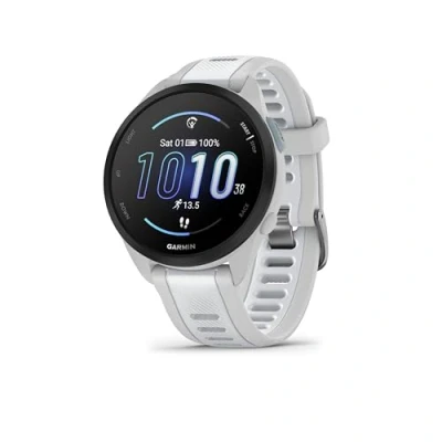Immagine di Garmin Forerunner 165, Smartwatch per la corsa, 43mm, GPS, Cardio, VO2max, Report mattutino, HRV Status, Piani gratuiti 5K, 10K e 21K, Training Readiness, Pay (Mist Grey &amp; Whitestone)