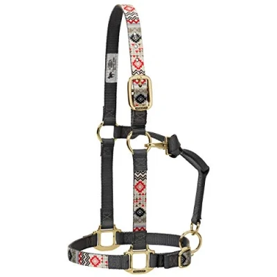 Immagine di Weaver Leather Capezza Regolabile in Nylon Color Mento e Gola, Media, Capestro Unisex, Azteco Cremisi, Average Horse