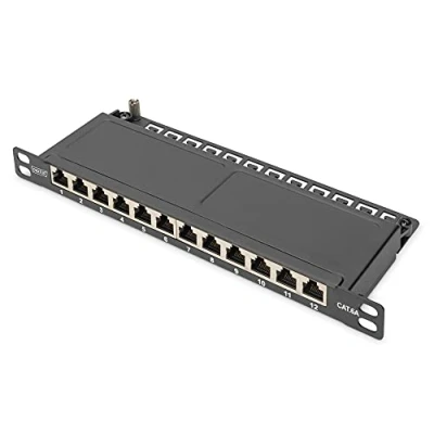 Immagine di Digitus DN 91612S SL EA 12 Porte Patch panel 254 mm (10) 0.5 U Nero