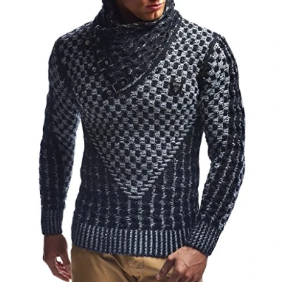 Immagine di Leif Nelson MIT Schalkragen Maglione, Uomo, Taglia: Large, Schwarz ecru
