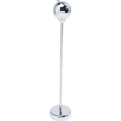 Immagine di Kare Design portacenere a stelo Spheric, metallo cromato, 72cm, coperchio chiudibile, altezza regolabile 37 con posasigaretta, retrò
