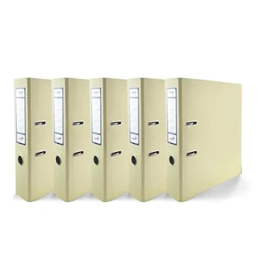 Immagine di 5 raccoglitori portadocumenti DIN A4, Ekobox Premium Edition lucido, meccanismo a 2 anelli, formato 75 mm, in plastica, raccoglitore ad anelli largo,
