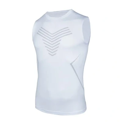 Immagine di AMZSPORT Canotta Compressione da Uomo Sport Senza Maniche Base Layer Asciugatura Rapida Top Bianco XL