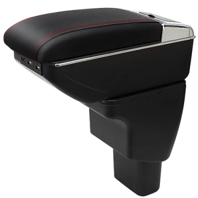 Immagine di Auto Braccioli Compatibile con Hyundai I10 2007 2019 Scatola Centrale Portaoggetti Interna Nero Appoggio Poggia Braccio Doppio Strato