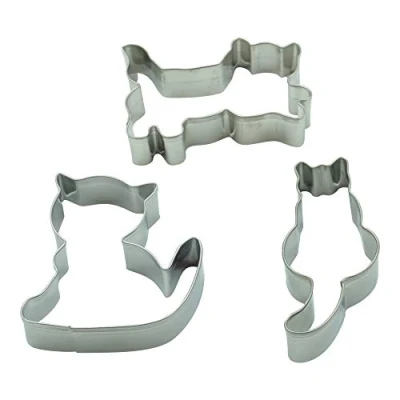 Immagine di BekkiB 880063 Set di 3 formine per biscotti a forma gatto, fondente