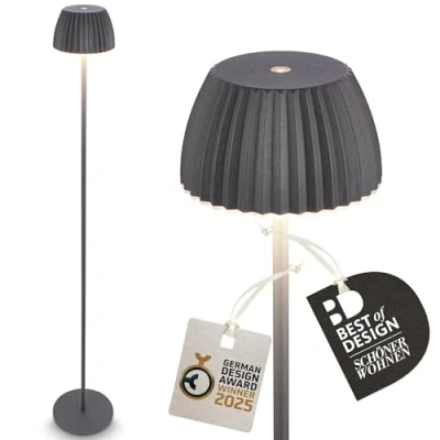 Immagine di Briloner Lampada LED da pavimento a batteria Brilo unplugged Riffle, antracite