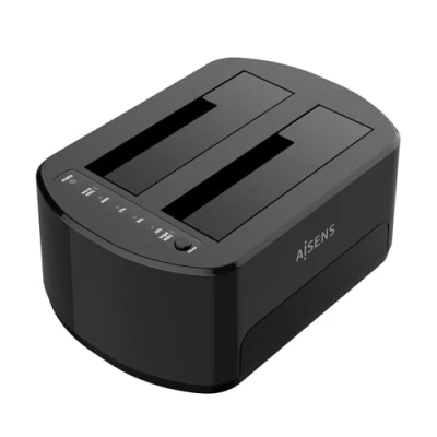 Immagine di AISENS Asds D03B Docking station doppia Bahia SATA 2.5/3.5A USB 3.0/3.1 Gen1, Clone, Nero