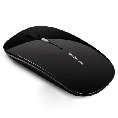 Immagine di Uiosmuph Q5 Mouse Wireless Ricaricabile, Senza Fili Silenzioso 2,4G 1600DPI Portatile da Viaggio Ottico con Ricevitore USB per Windows 10/8/7/XP/Vista/PC/Mac (Nero)