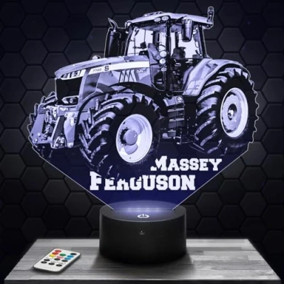 Immagine di Lampada da comodino, Luce notturna tattile Massey.F trattore agricolo illusione 3D LED, idea regalo di Natale per ragazzi e ragazze notte bambini o adulti TOP