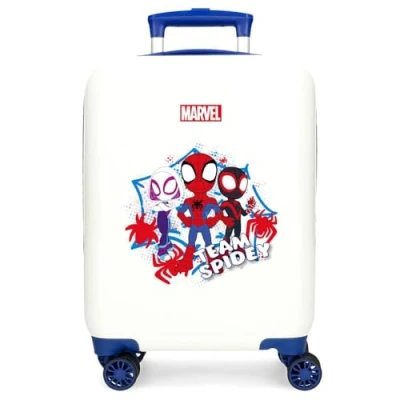 Immagine di Disney Valigia per bambini rigida Chiusura a combinazione Laterale 4 ruote Bagagli Mano è realizzato in ABS, un materiale rigido e leggero., Spidey, cabina