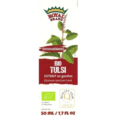 Immagine di Tulsi biologico Estratto di gocce 50 ml Bottiglia vetro per una migliore qualità