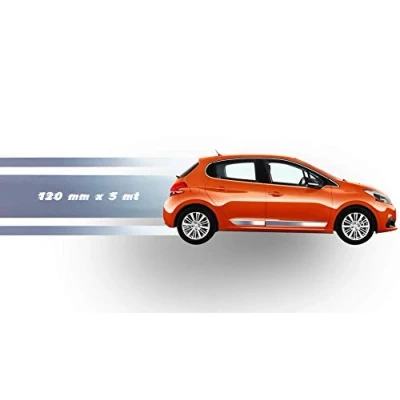 Immagine di 4R Quattroerre.it 10736 Strisce Adesive Racing Triple Maxi, 120 Mm X 5 Mt, Argento