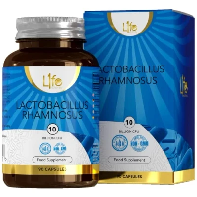 Immagine di LN Lactobacillus Rhamnosus 90 Capsule Probiotici ad Alta Potenza 10 Miliardi di CFU L per dose Non OGM, Senza Glutine, Latticini e Allergeni Prodotto nel Regno Unito