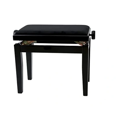 Immagine di Panca per pianoforte GEWA Deluxe, legno massiccio, regolabile in altezza nero lucido
