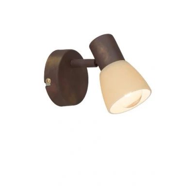 Immagine di Brilliant Luca 35810/56 Faretto da parete, 1 lampadina E14 max. 40 W, in metallo e vetro, colore: Rame anticato/champagne, reflektor, marrone