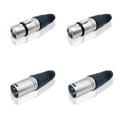 Immagine di iYueshare 2 set di connettori XLR a saldare tipo microfono linea connettore presa audio (2 x femmina + maschio)