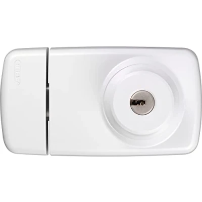 Immagine di ABUS 532726 Serratura supplementare per porta 7025 S, con cilindri esterno e interno, colore: Argentato