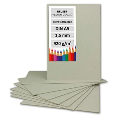 Immagine di Libro di collegamento in cartone DIN A5 Spessore 1,5 mm Grammatura: 920 G/M² Dimensioni: 21,0 x 14,8 cm Colore: grigio/marrone