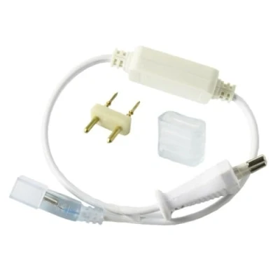 Immagine di JANDEI Kit di Connessione per Strisce LED da 14mm Larghezza 220V SMD5050, Potenza Max 6A 750W, Adatta Esterni. Include spina, connettore e cappuccio