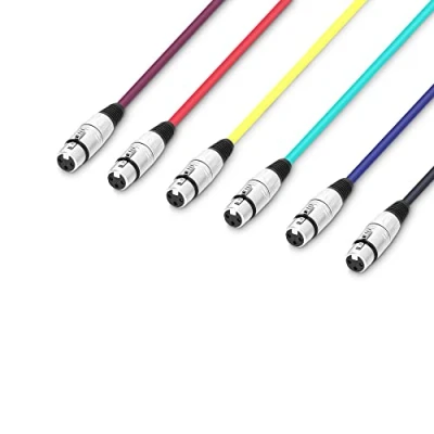 Immagine di Adam Hall Cables 3 STAR MMF 0050 Set di 6 cavi microfonici da XLR femmina a maschio 0,5 m
