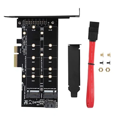Immagine di Bewinner1 scheda adattatore PCI, NGFF SSD NVMe da PCI E 4X a M.2 con WIN7/WIN8/WIN8.1/WIN10, riser extender B key + M Expansion Dual Interface