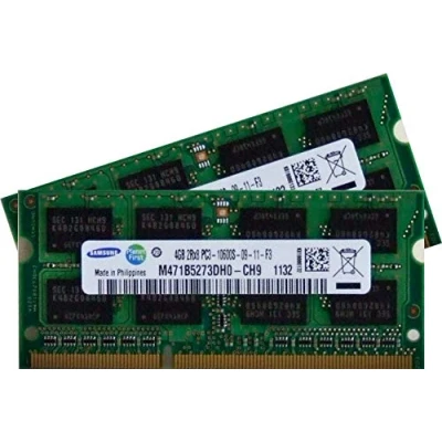 Immagine di Samsung Memoria 8 GB per PC portatile Kit 2x4 Dual Channel originale 204 Pin DDR3 1333 PC3 10600 CL9 SO DIMM i5 + i7 con supporto MHz