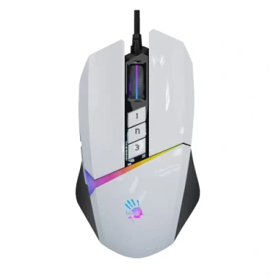 Immagine di Bloody W60Max Mouse da gioco RGB FPS cablato, 10000 CPI, tutti i pulsanti programmabili, velocità di rapporto e regolazione LOD, con memoria integrata 4M (Pandawhite)