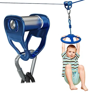 Immagine di Ninja Slider Slackline Pully, puleggia per il trasporto con moschettone, accessorio percorso Ninja, adatto corde tessili un diametro fino a 50 mm