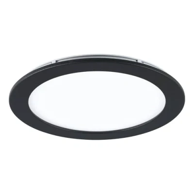 Immagine di Eglo connect.z Smart Home Led faretto da incasso Fueva Z in metallo nero, ultra piatto, Ø 165 mm, ZigBee, app e controllo vocale, colore della luce regolabile, dimmerabile, bagno, IP44