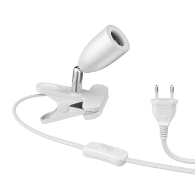 Immagine di ledscom.de luce a morsetto LIK, bianco opaco, 1x E27 max. 60W, morsetto, da scrivania, fissaggio in gomma, senza graffi, illuminazione d&#039;accento, punto flex, residui,