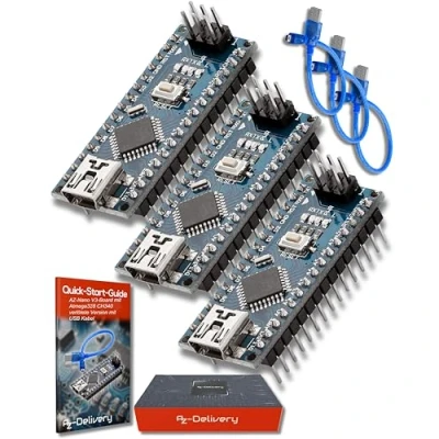 Immagine di AZDelivery 3 x Scheda AZ Atmega328 Board con CH340 Chip versione saldata Cavo USB, compatibile eBook