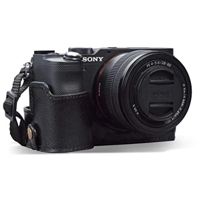 Immagine di MegaGear MG1954 Ever Ready Custodia in vera pelle, compatibile con Sony Alpha 7C, colore: Nero