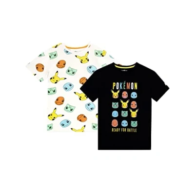 Immagine di Pokémon Maglietta per Ragazzi 2 Confezioni Multicolore 9 10 Anni