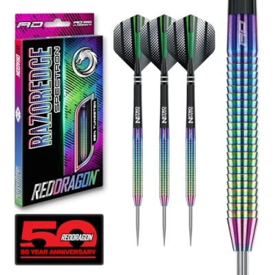 Immagine di RED DRAGON Razor Edge Spectron 20g Freccette Tungsteno con Punta Acciacio, Voli e Aste